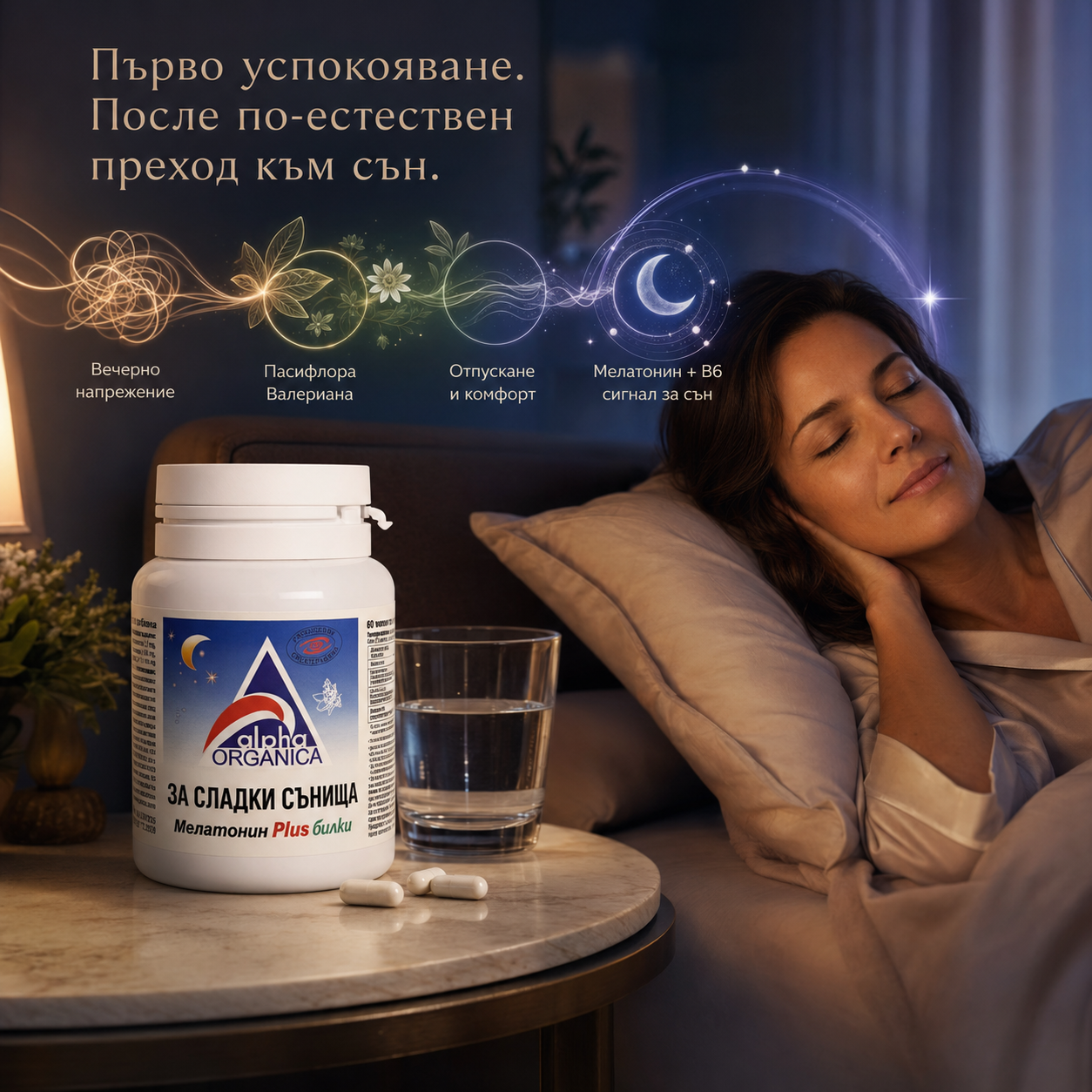 Alpha Organica Melatonin Plus Билки х60